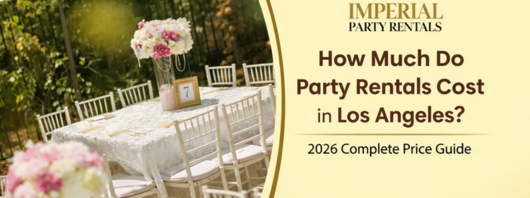 party rental setup with chiavari chairs and event tables in los angeles