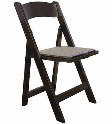 Black Resin Padded Folding Chair