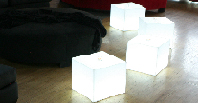 5' Ottoman Black, 18“x18“ Acrylic Cube, 18“x18“ Acrylic lighted cube  18“x18“ Acrylic Lighted Cube Solid or changing Color